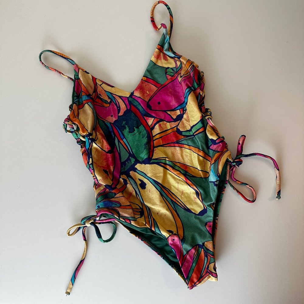 FARM Rio Praia Lace Up One Piece Swimsuit